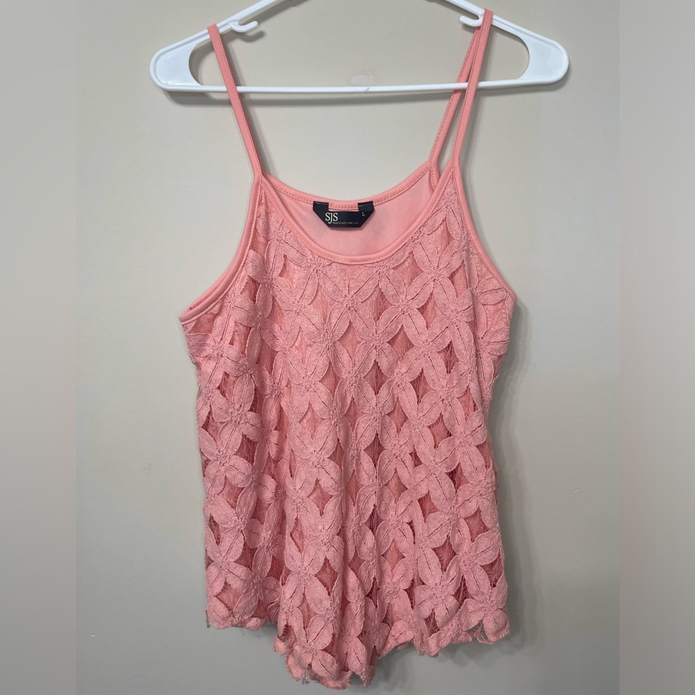 SJS pink floral tank top